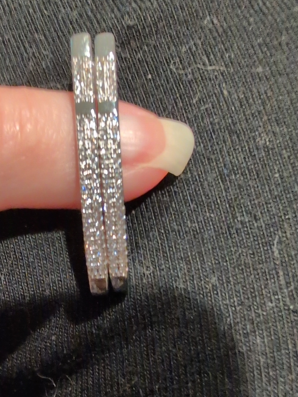 Silver Crystal Pave Hoop Earrings - Sparkling Silver Women Jewelry